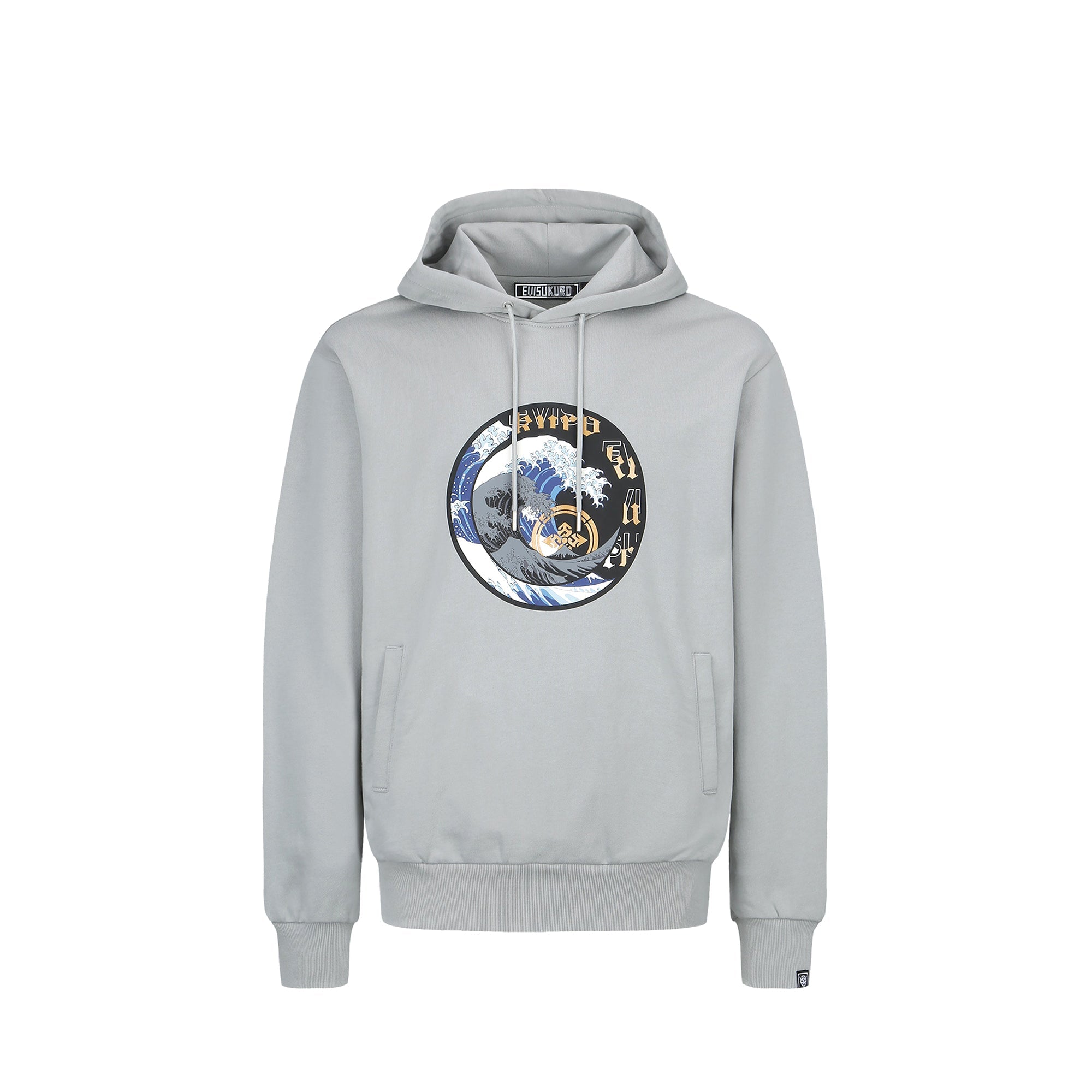 Evisu Circular Great Wave Printed Grey Hoodie