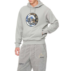 Evisu Circular Great Wave Printed Grey Hoodie