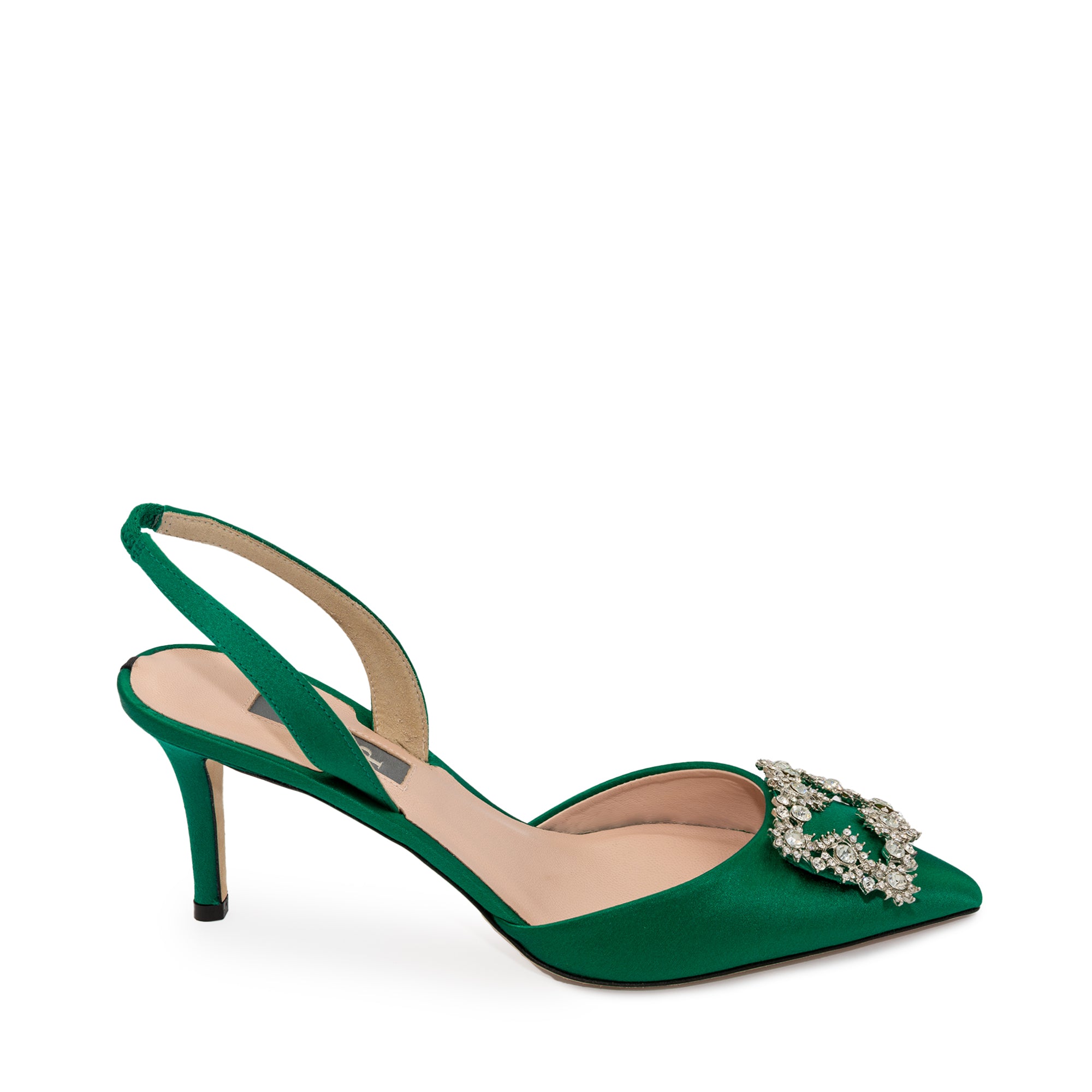 SJP by Sarah Jessica Parker Haifa 70mm Emerald Green Satin Slingbacks