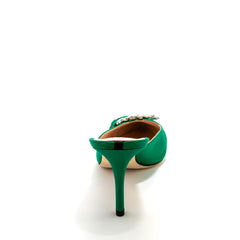 SJP By Sarah Jessica Parker Hind 70mm Emerald Satin - InstaRunway.com