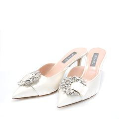 Sjp By Sarah Jessica Parker Hind 70mm Ivory White Satin Mules