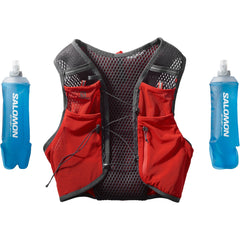Salomon ACTIVE SKIN 4 with flask bottles Unisex Running Vest Red