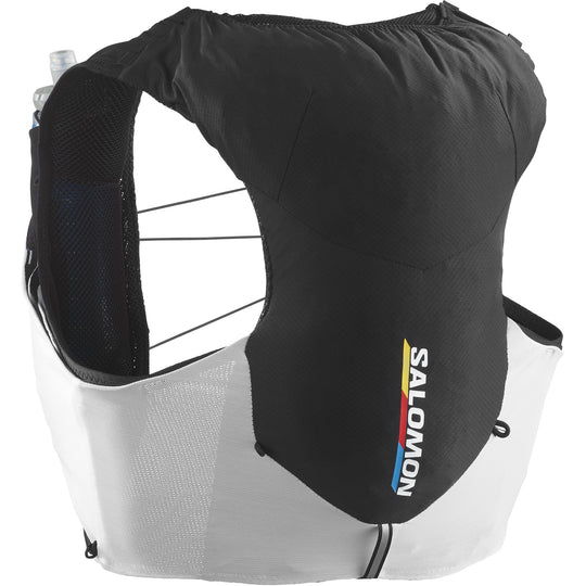 Salomon ADV SKIN 5 RACE FLAG with flask bottles Unisex Running Vest Black