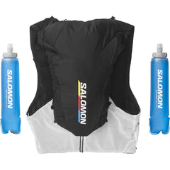 Salomon ADV SKIN 12 RACE FLAG with flask bottles Unisex Running Vest Black
