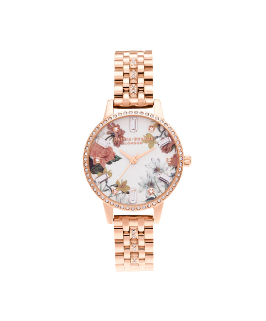 Olivia Burton White/Floral/Stone Watch