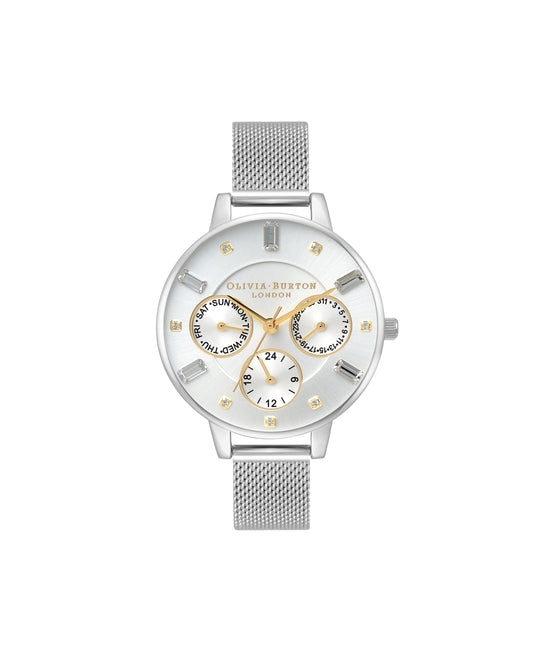 Olivia Burton Silver/White/Stone Watch