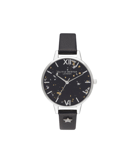Olivia Burton Black/Gold/Silver Watch