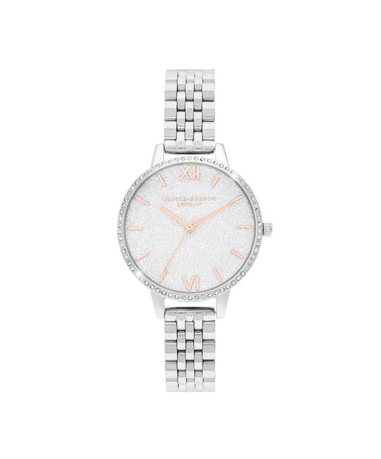 Olivia Burton White Glitter Watch