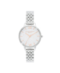 Olivia Burton White Glitter Watch