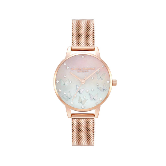 Olivia Burton Pnt/White/Faux/Stone Watch