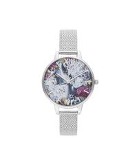 Olivia Burton Blue Faux/Floral Watch