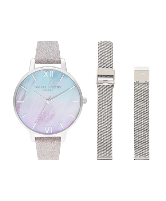 Olivia Burton Blue/Purple Watch Set with Removable Straps