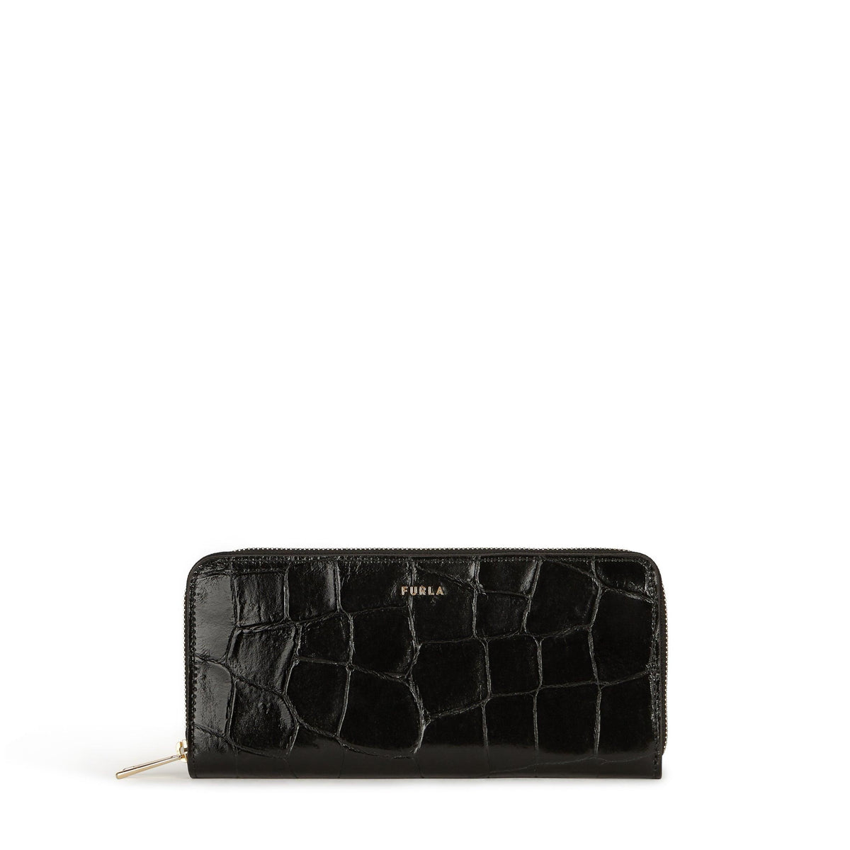 Furla Babylon Zip Around Slim Black - InstaRunway.com