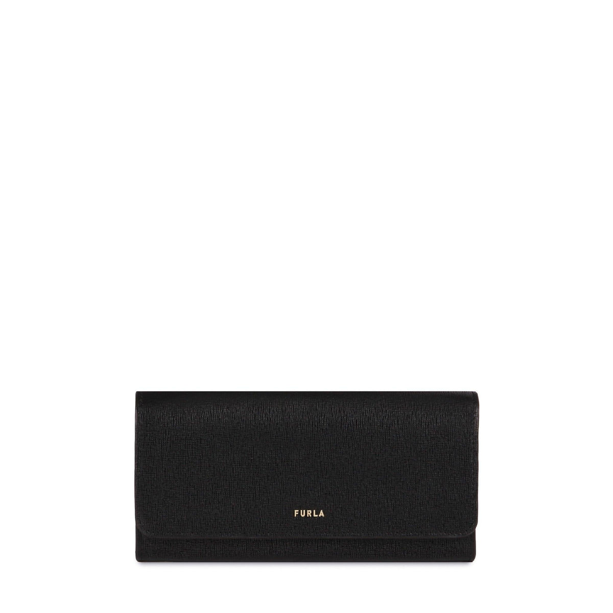 Furla Babylon Continental Slim Black Leather Wallet - InstaRunway.com