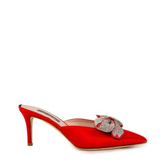 Buy SJP by Sarah Jessica Parker Paley Red Satin Mules 70mm Online