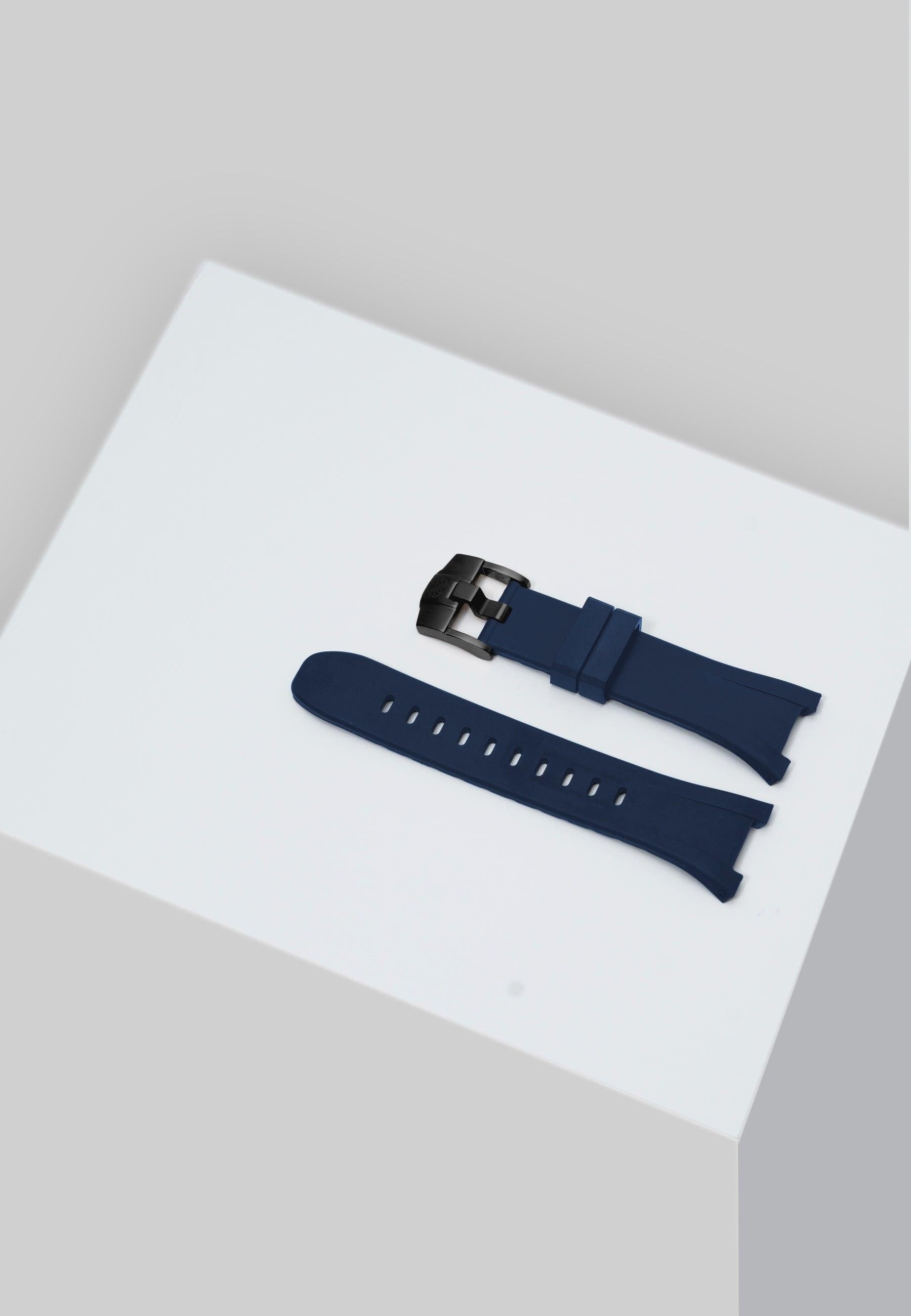 Buy Golden Concept Rubber And Steel Strap For Apple Watch 40Mm - Blue And Black Online