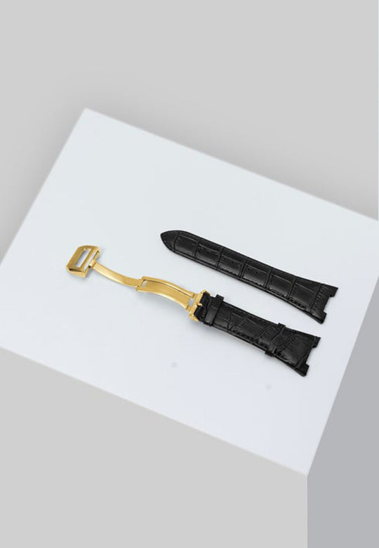 Golden Concept Apple Watch Strap Series 7 Series 8 Black/Gold 45mm