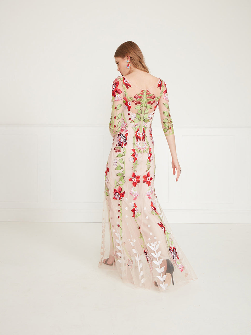 Temperley London Lucille V Neck Dress Cameo Pink 22SLCL54113