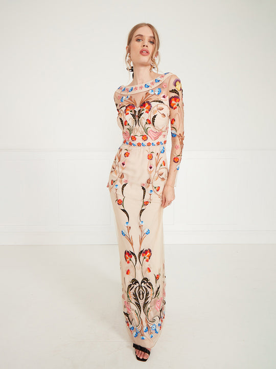 Temperley London Toledo Dress Almond Mix