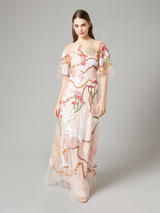 Temperley London Addison Long Dress Rosewater