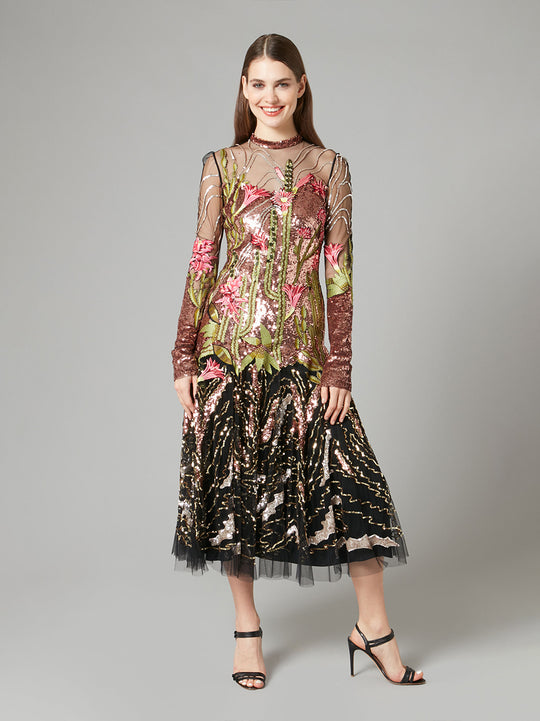 Temperley London Addison Midi Dress Black