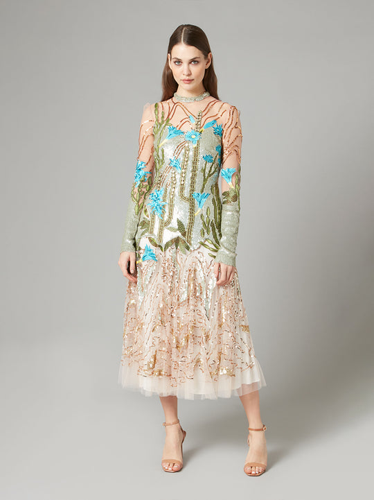 Temperley London Addison Midi Dress Sunkiss