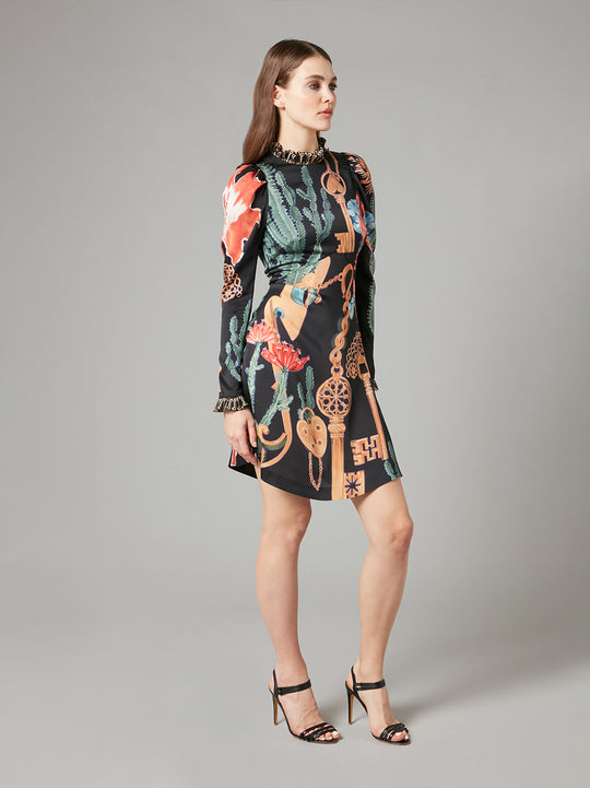 Temperley London Palomino Print Mini Dress Black Mix