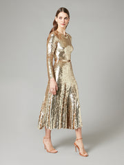 Temperley London Ray Sequin Dress Gold 22AWHEV52572