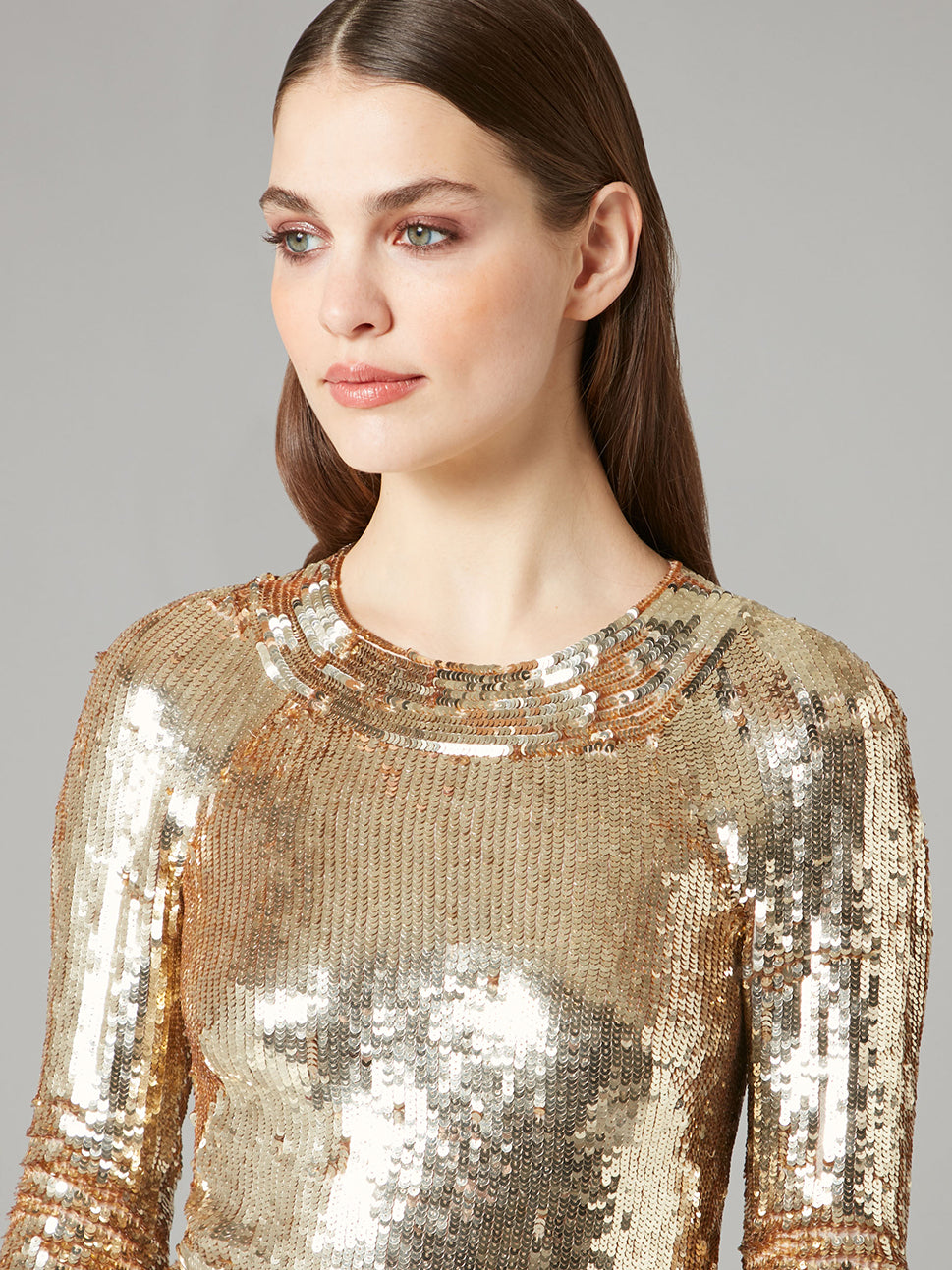 Temperley London Ray Sequin Dress Gold 22AWHEV52572