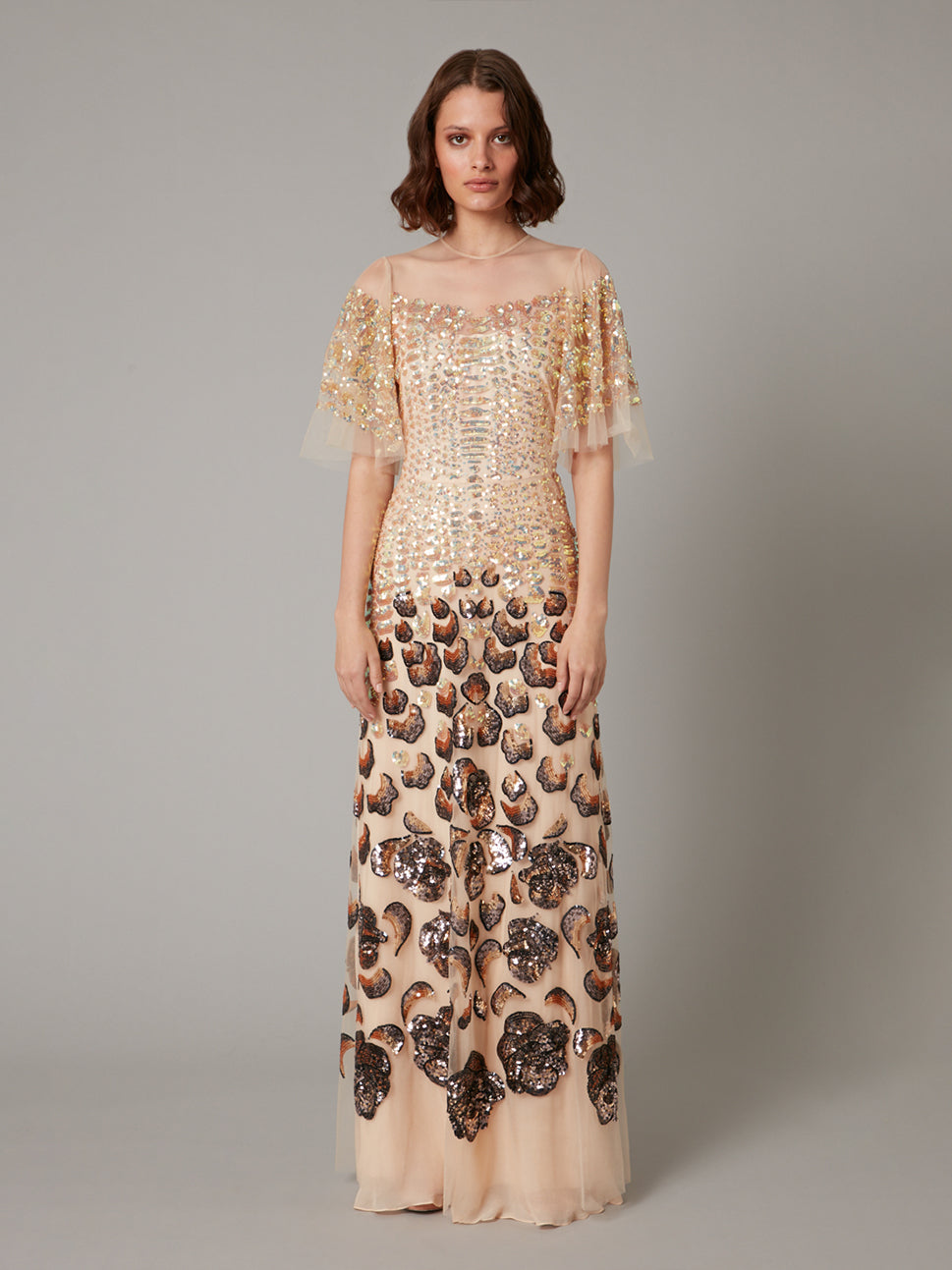 Temperley London Piper Gown Iridescent Gold 22SSPPP53648B