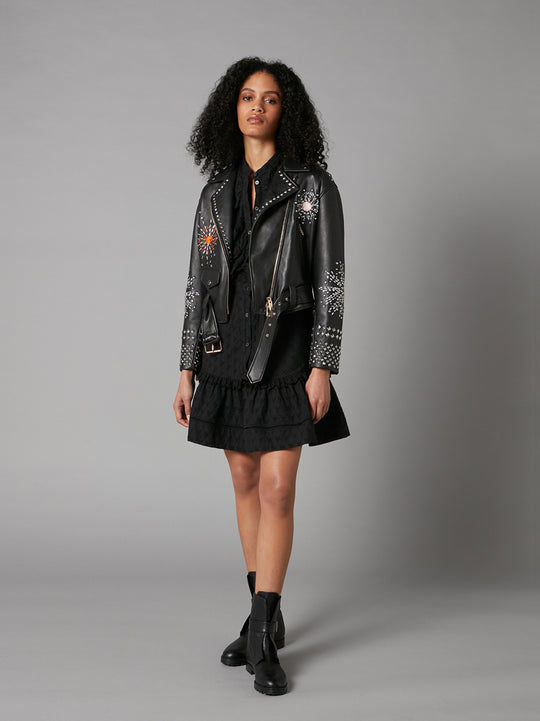 Temperley London Rebel Leather Jacket Black
