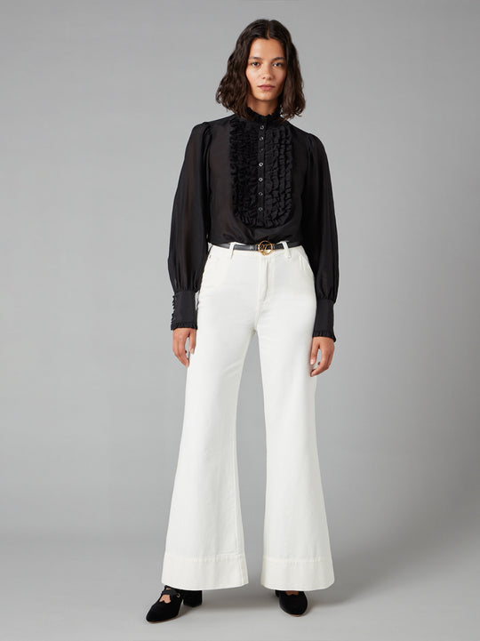 Temperley London Raquel Wide Leg Jeans White
