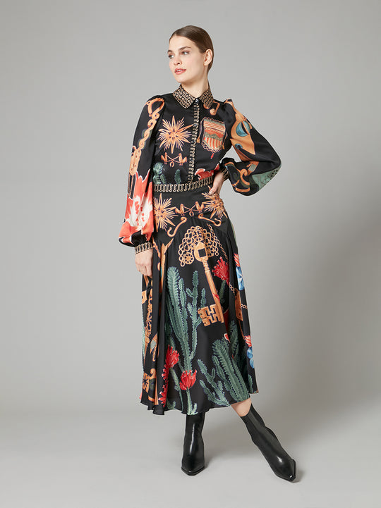Temperley London Palomino Print Skirt Black Mix