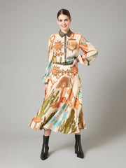 Temperley London Palomino Print Skirt Sand Mix 22AWPAM54324