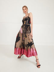 Temperley London Opera Strappy Dress Black Mix 00COHEV53087