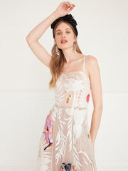 Temperley London Opera Strappy Dress White Mix 00COHEV53087