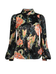 Temperley London Yolande Print Shirt Black Mix 23SYOL54364