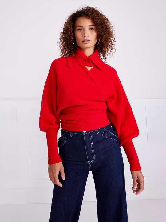 Temperley London Waltz Knit Jumper Poppy Red
