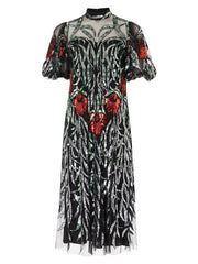 Temperley London Suzani Sequin Dress Black 23SSZS54491