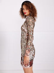 Temperley London Suzani Sequin Mini Dress Rosewater 23SSZS54420