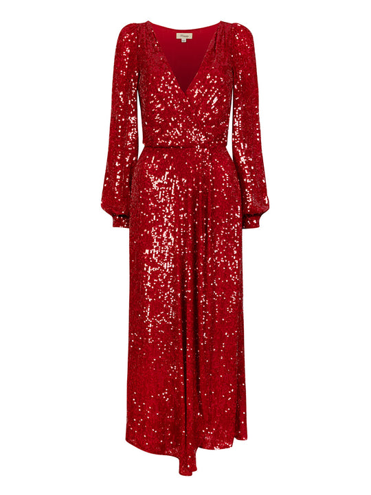 Temperley London Odessa Wrap Dress Cherry Red