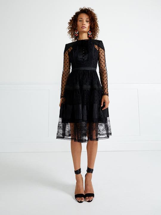 Temperley London Marlow Sleeved Dress Black