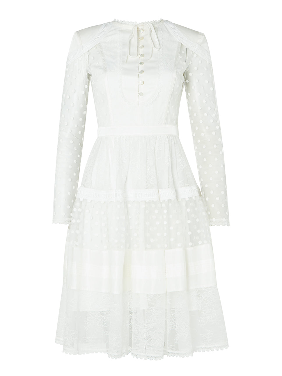 Temperley London Marlow Sleeved Dress White 23SMRW54425