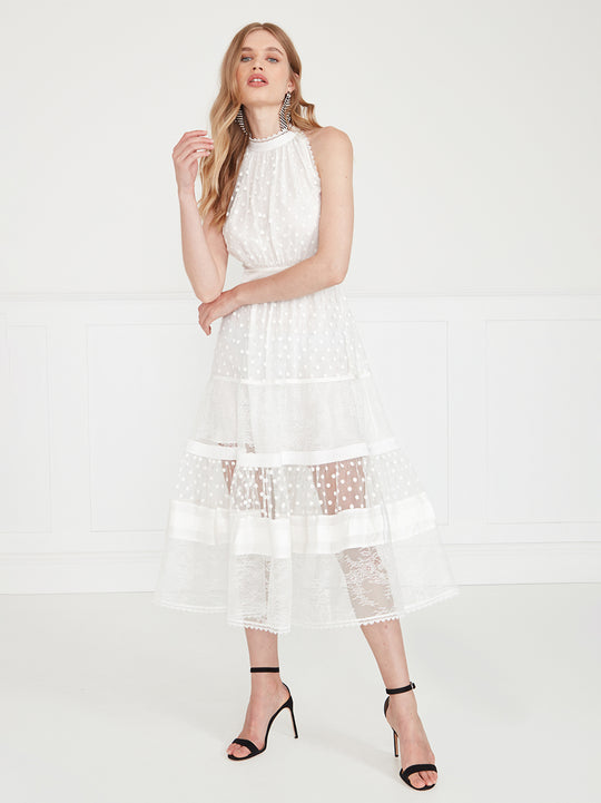 Temperley London Marlow Halter Dress White