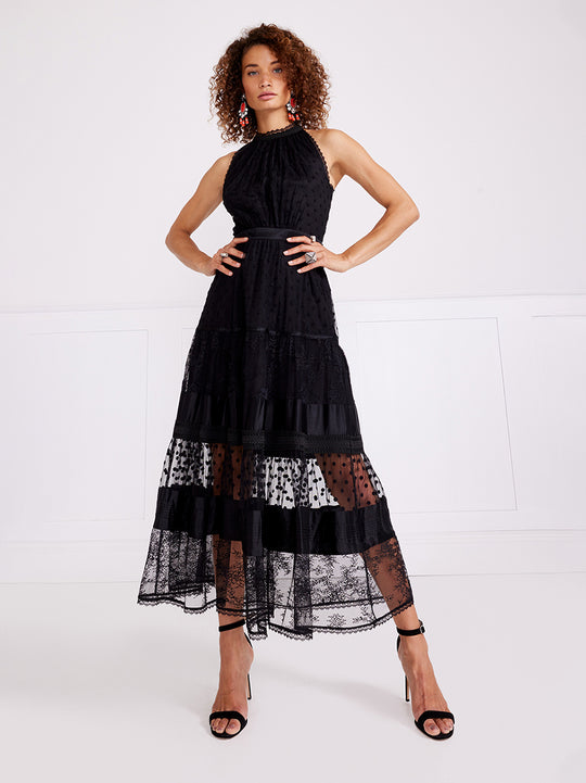 Temperley London Marlow Halter Dress Black