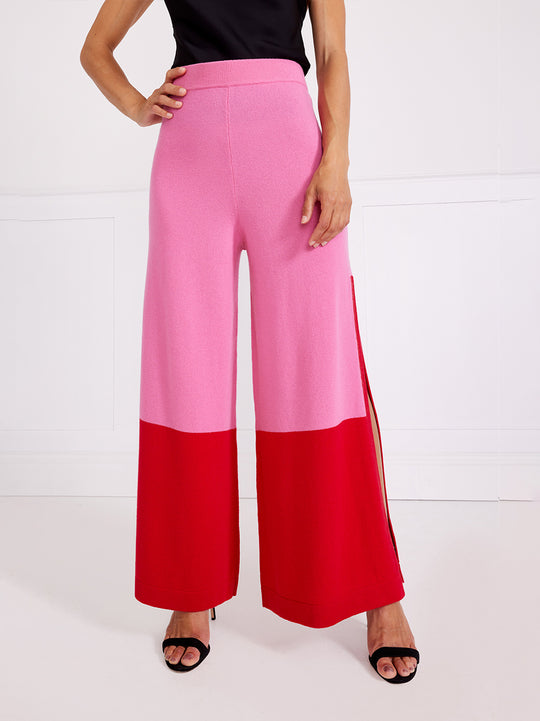Temperley London Explorer Knit Trousers Hot Pink Mix