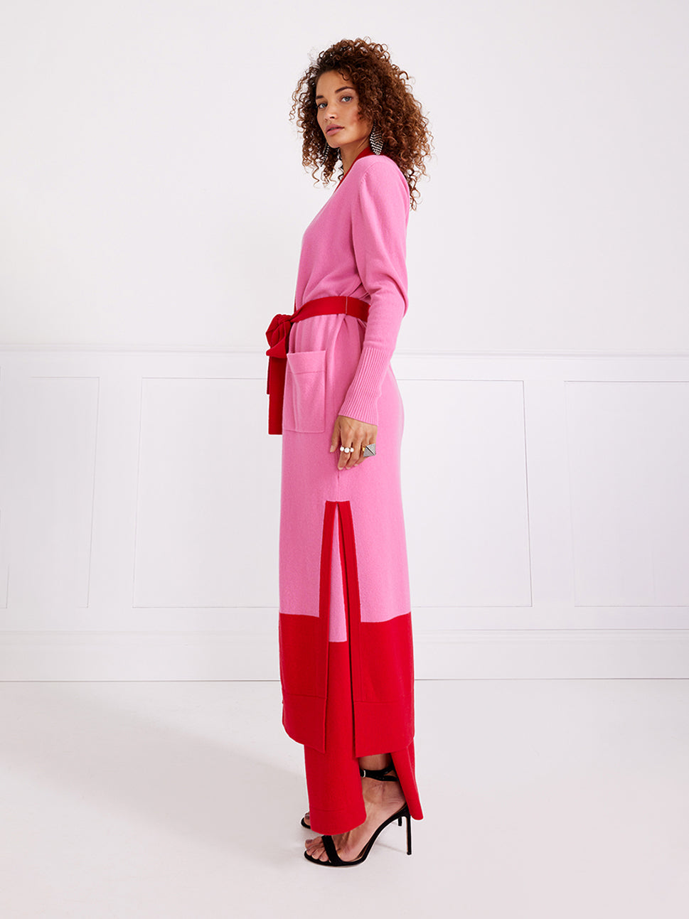 Temperley London Explorer Knit Cardigan Hot Pink Mix 23SEPL52633
