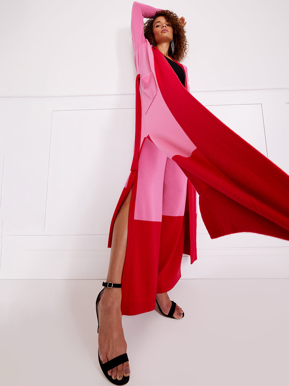 Temperley London Explorer Knit Cardigan Hot Pink Mix 23SEPL52633