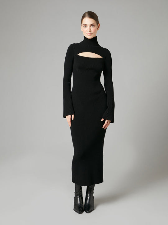 Temperley London Celia Knit Dress Black