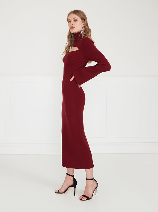 Temperley London Celia Knit Dress Red Dahlia